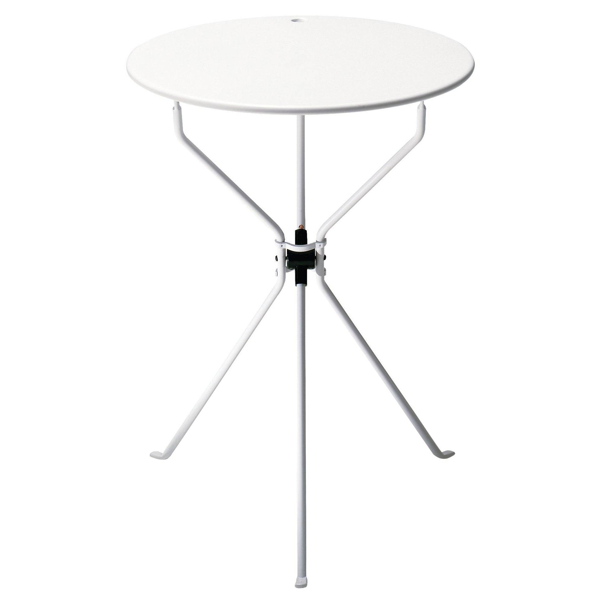 Zanotta Cumano Folding Table in White Finish with Steel Top For Sale