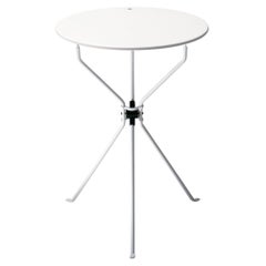 Zanotta Cumano Folding Table in White Finish with Steel Top