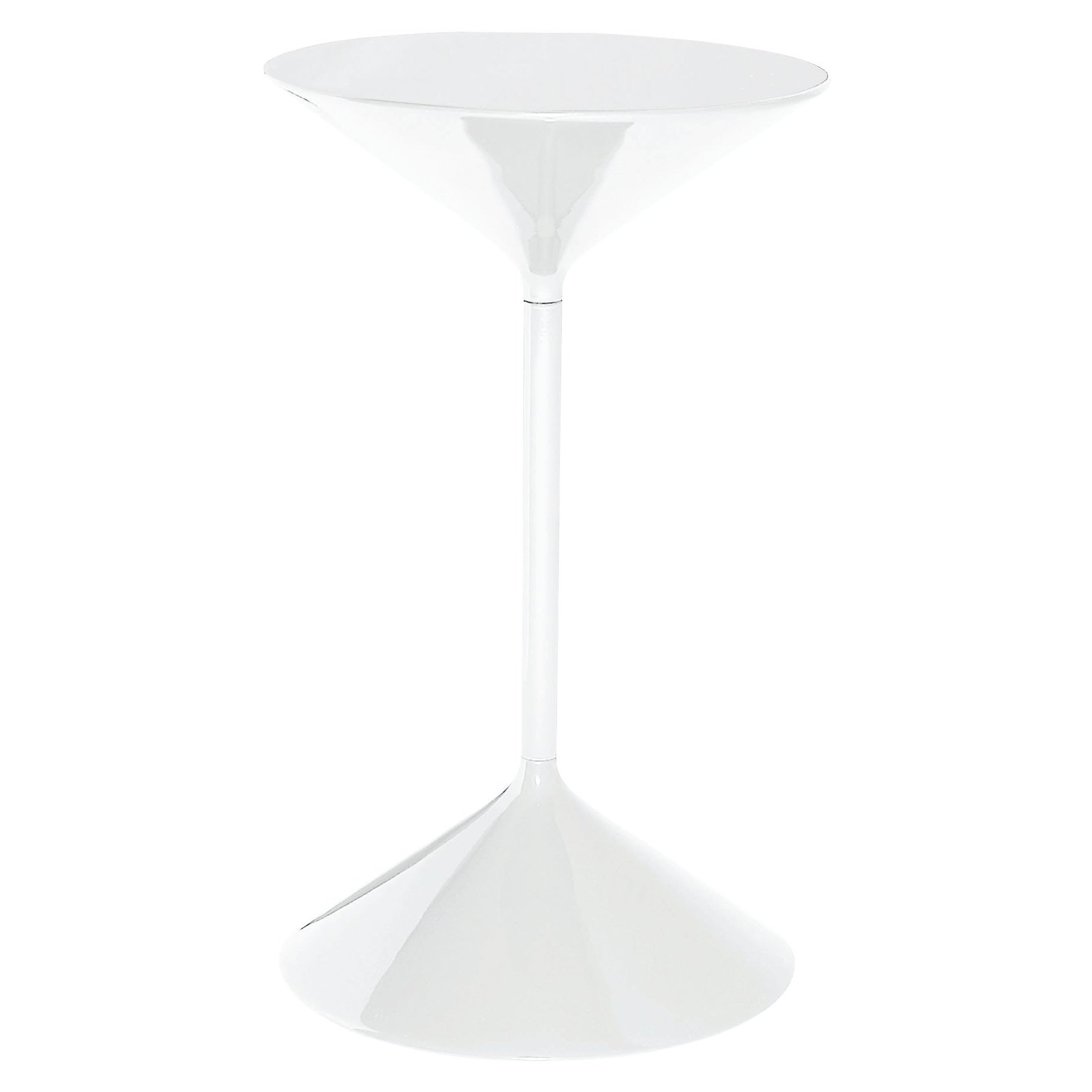 Zanotta Tempo Small Table in White Finish with Lacquered Top by Prospero Rasulo