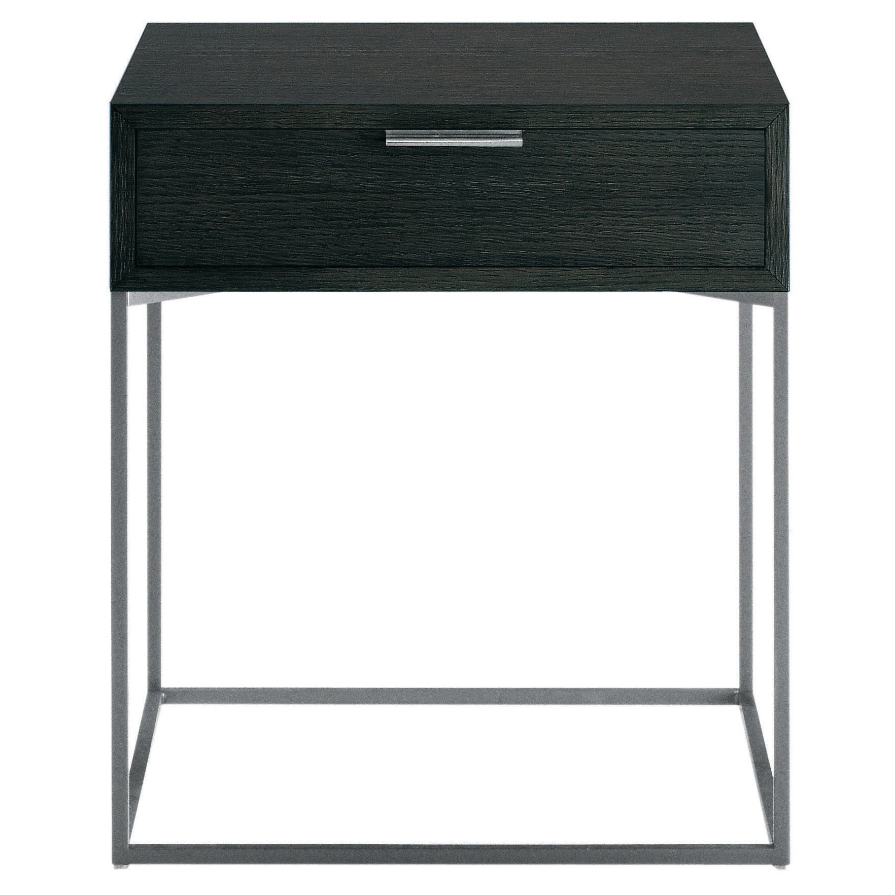 Zanotta Oscar Nightstand in Varnished Grey Finish by Emaf Progetti For Sale