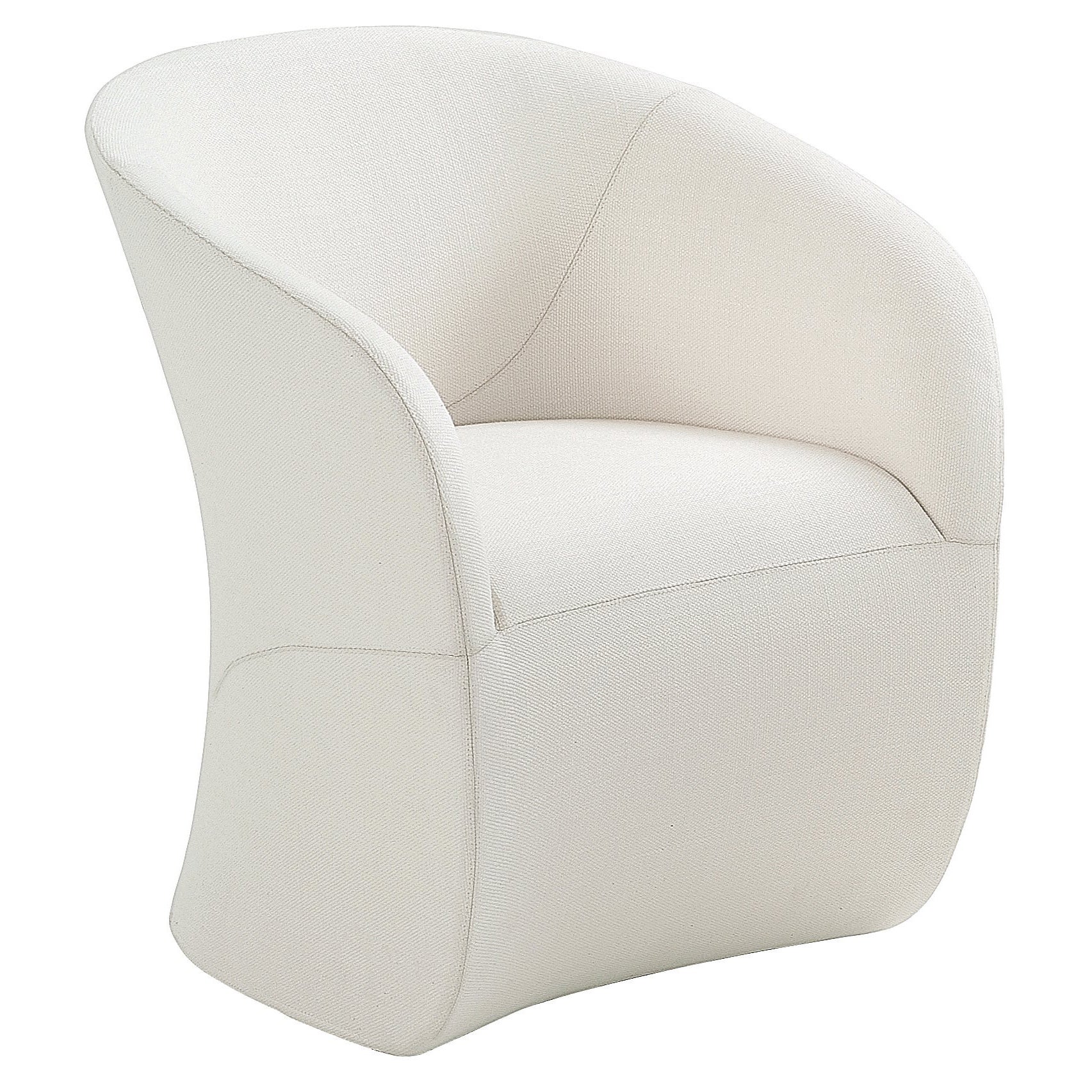 Sillón Zanotta Calla en tapicería blanca con estructura de acero