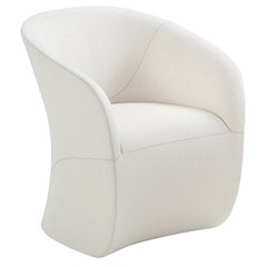 Zanotta Calla Armchair in White Upholstery with Steel Frame