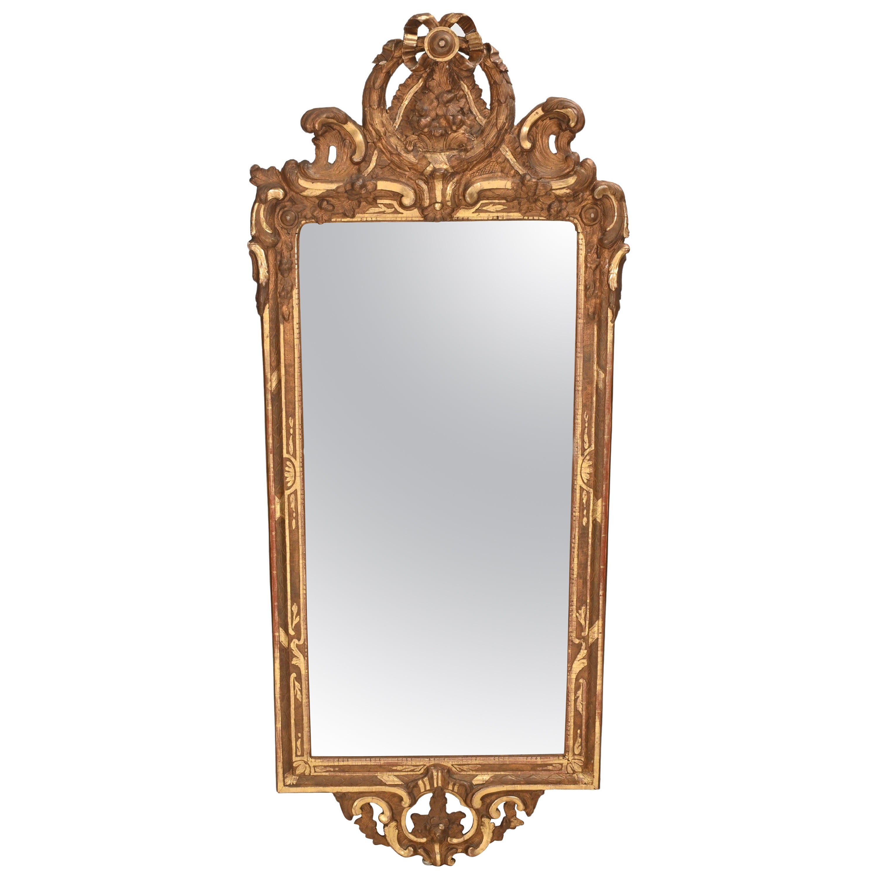 Antique French Pier Mirror Gilt 1860 For Sale