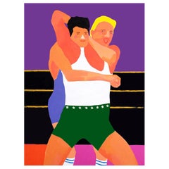 'All Mouth and No Trousers' Portrait Painting by Alan Fears Pop Art Wrestling