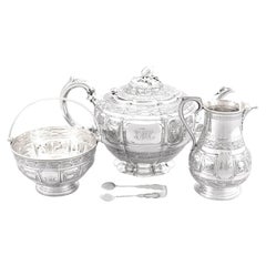 Antique Victorian Sterling Silver Three Piece Tea Service