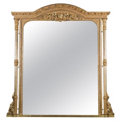 Large Columned Victorian Gilt Mirror
