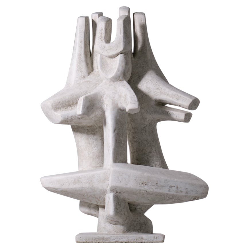 Large Abstract concrete Sculpture by Roger Desserprit