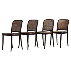 Set of 4 Thonet Dining Chairs designed by J. Hoffmann, Model No. 811, 1940s