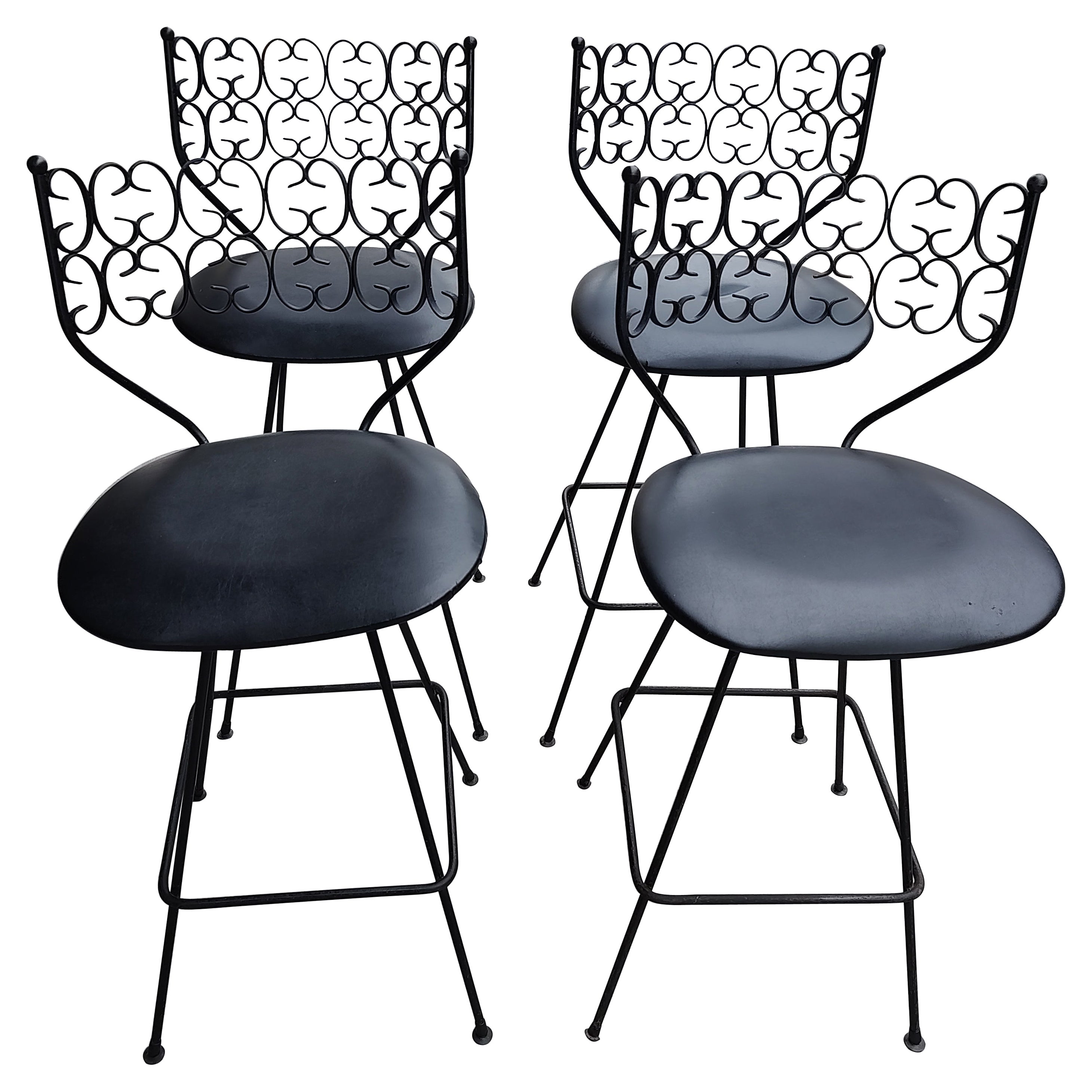 Set of 4 Bar / Counter Stools by Arthur Umanoff at 1stDibs
