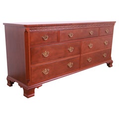 Used Hickory Chair Georgian Carved Mahogany Dresser, Newly Refinished