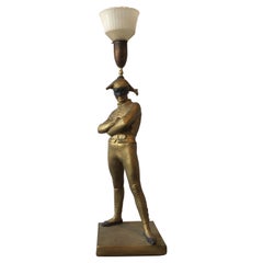 1950s Large Plaster Harlequin Lamp