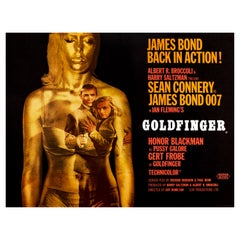 James Bond 'Goldfinger' Original Vintage British Quad Poster, 1964