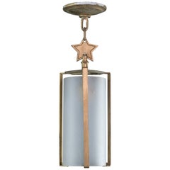 Bronze Frosted Glass Pendant Lantern Star Qty Available