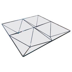 1980s Steel and Glass Coffee Table "Alanda" by Paolo Piva for B&B Italia