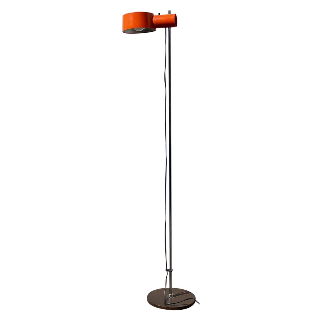 Danish Modern Adjustable Orange Floor Lamp by Svend Middelboe, 1970s