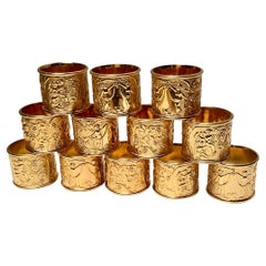 Set of '12' Gold Plated Napkin Rings-Early 20th Century