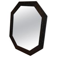 Used Octagonal Black Marble Insert Design Mirror