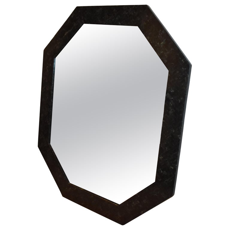 Octagonal Black Marble Insert Design Mirror For Sale at 1stDibs