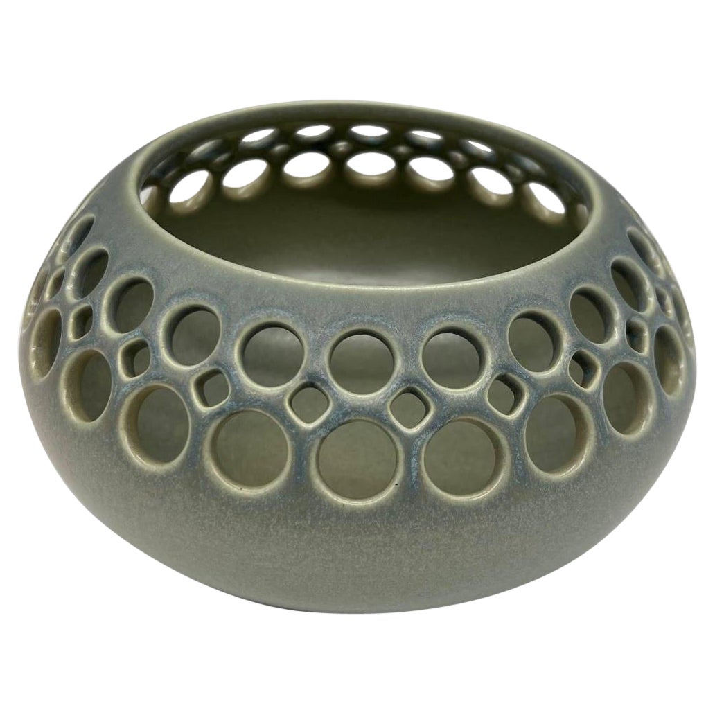 Pierced Ceramic Seedpot- Moss Green 