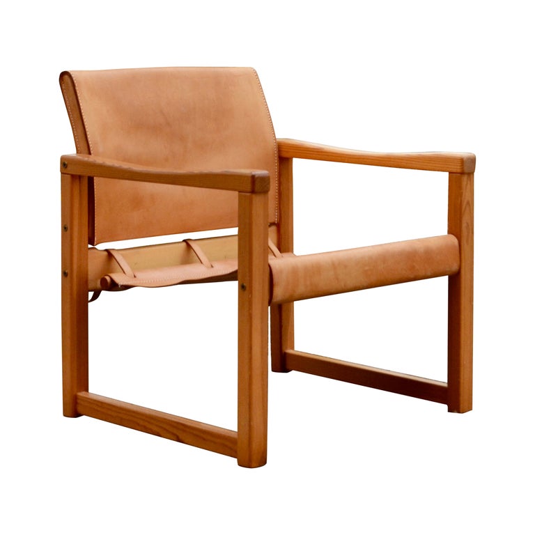 Karin Mobring Modell Diana Cognacfarbener Sling Loungesessel Vintage Ikea  im Angebot bei 1stDibs