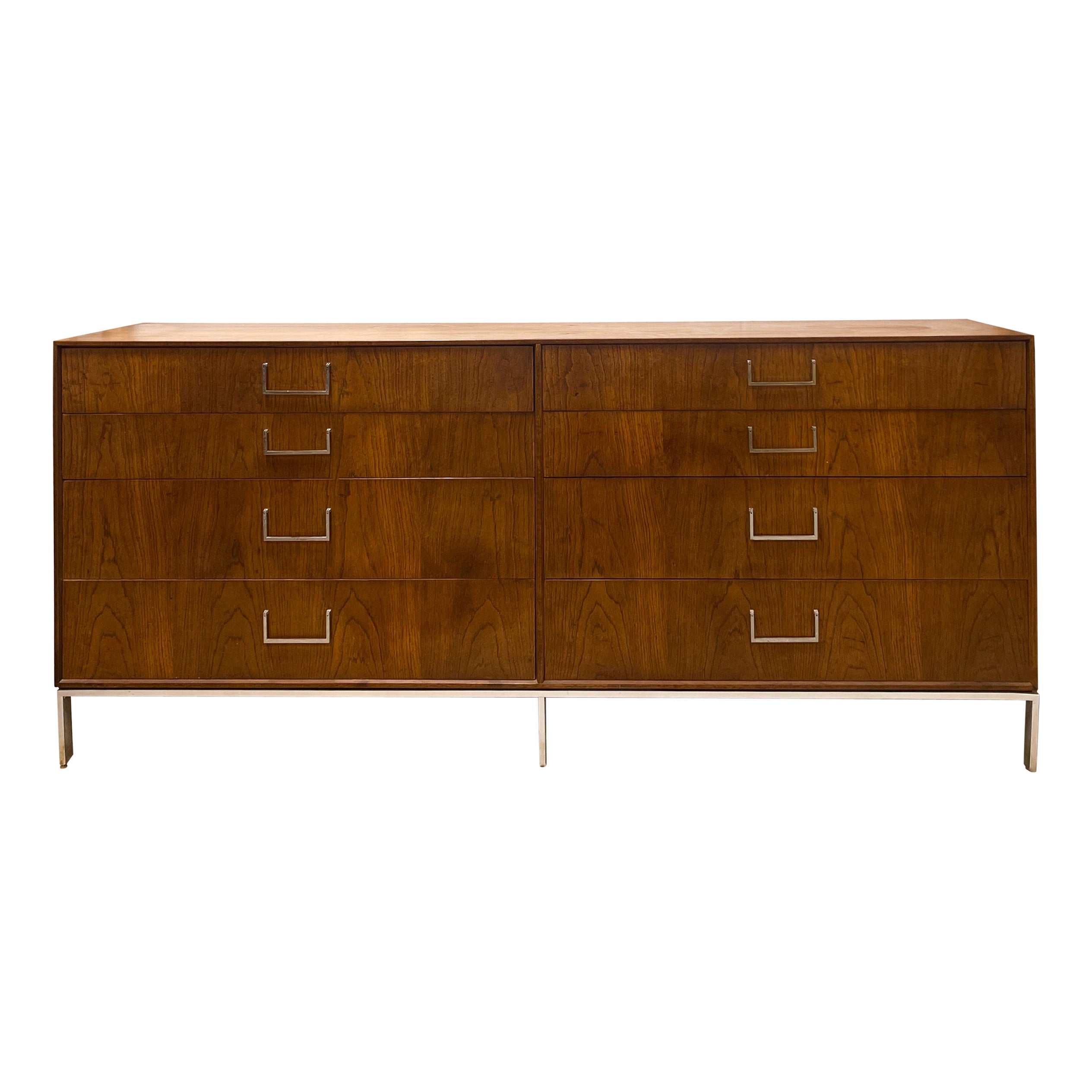 Mid-Century Modern Walnut Credenza / Chest of Drawers Att. to Florence Knoll