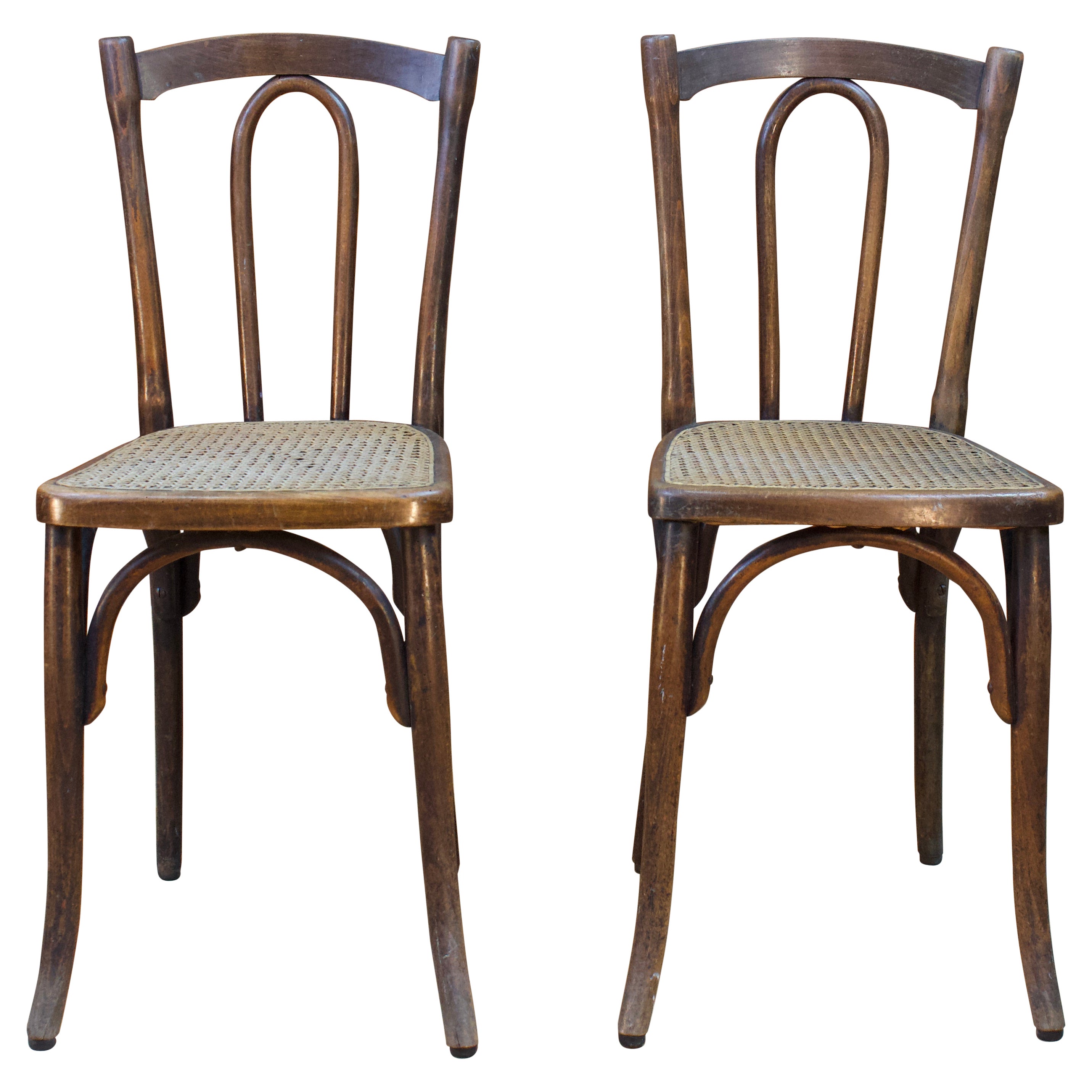 Paire de chaises Bistro Technique du bois cintré, 20ème siècle, France en vente