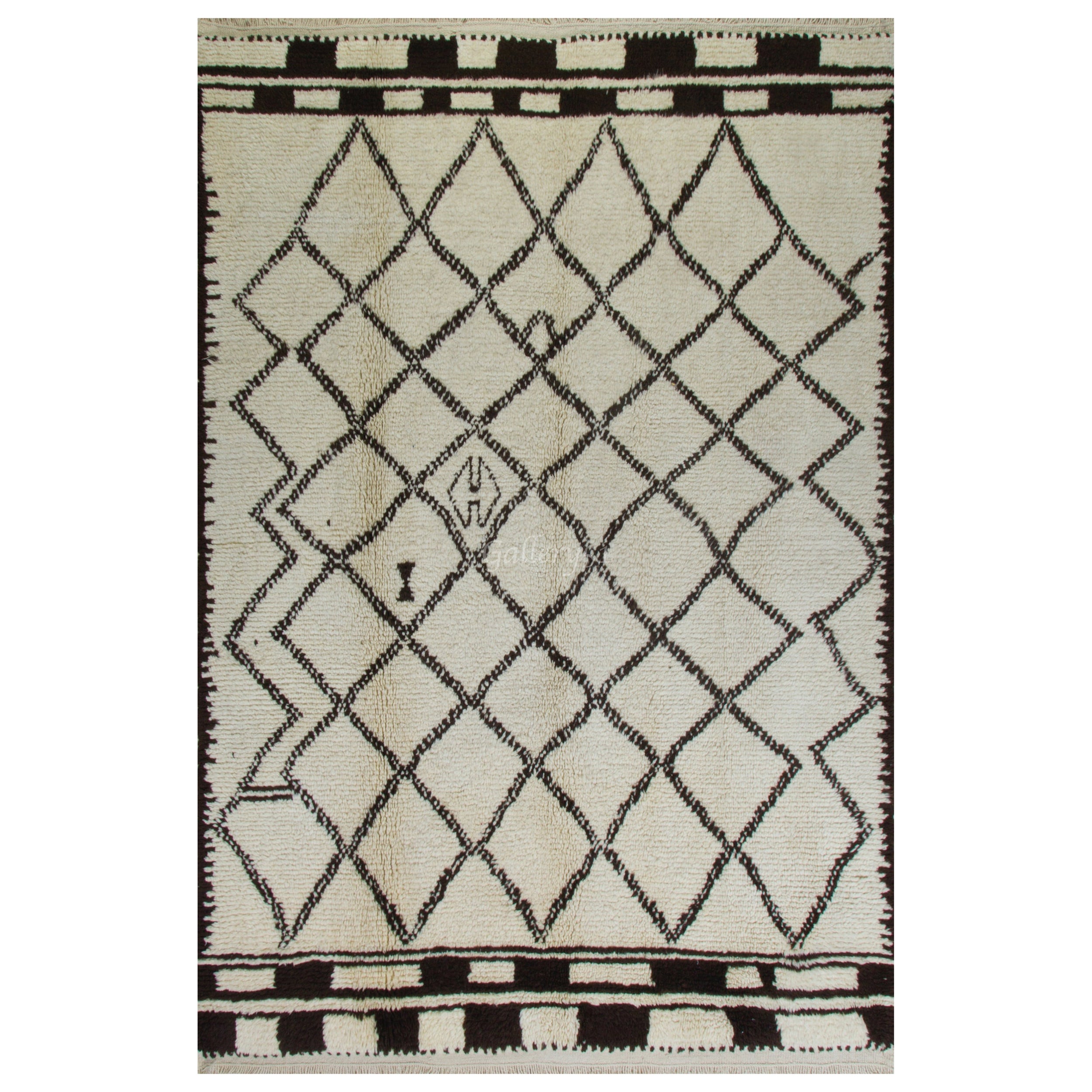 Boho Chic Moroccan Handmade Rug Made of Natural Undyed Wool, Custom