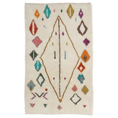 Contemporary Hand Knotted Moroccan Wool Rug, Custom Options Available