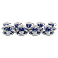 Raija Uosikkinen for Arabia, 9 Ali Porcelain Coffee Cups with Saucers