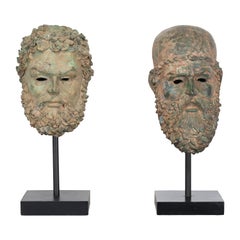 Pair of Decorative Greek or Roman Busts, 1990s