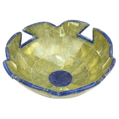 Green Stone and Lapis Lazuli Bowl Barware Vintage