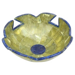 Vintage Green Stone and Lapis Lazuli Bowl And Barware