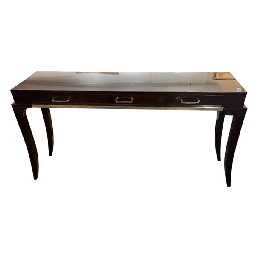 Art Deco French Console in Walnut For Sale