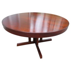 Fabulous Danish Modern Round Rosewood Dining Table 3 Leaves Mid-Century