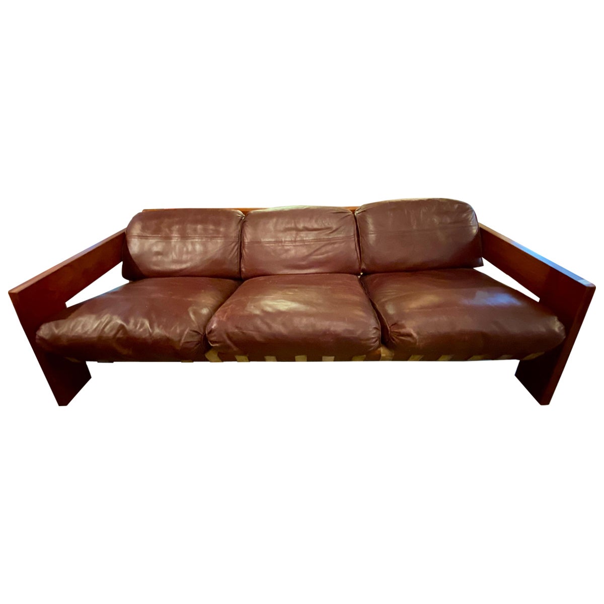 Vintage Rosewood / Leather Sofa Attrib. Sergio Rodrigues