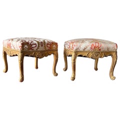 Fantastic Pair of 18th-19th Century Gold Gilt French Stools