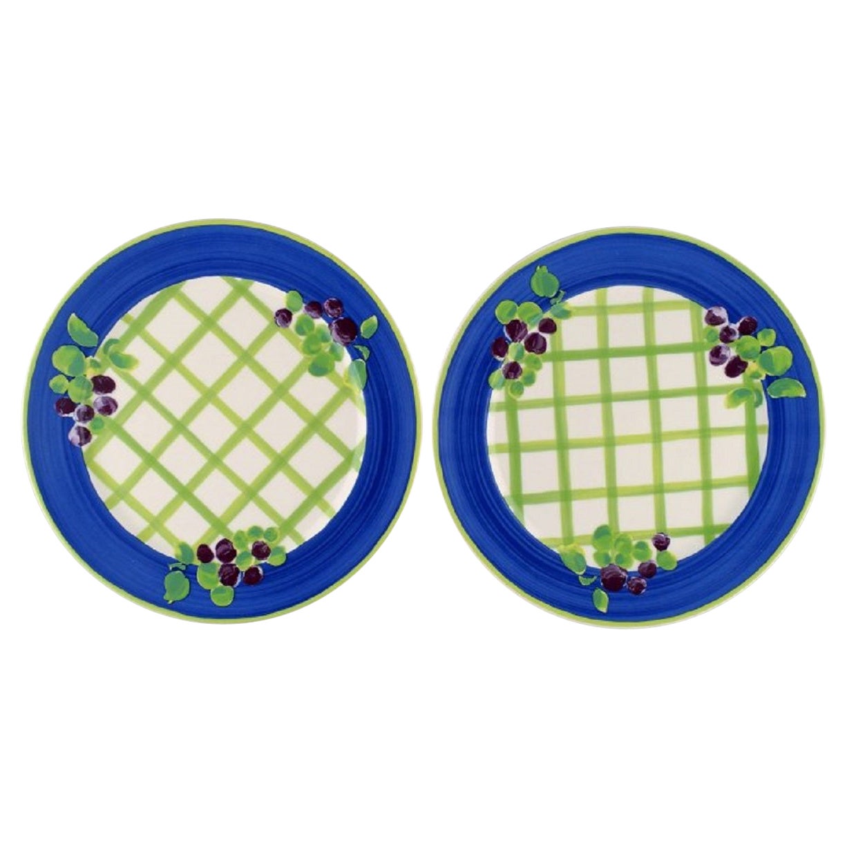 Rosenthal Designers Guild, Orchard Collection, Two Large Porcelain Cover Plates For Sale