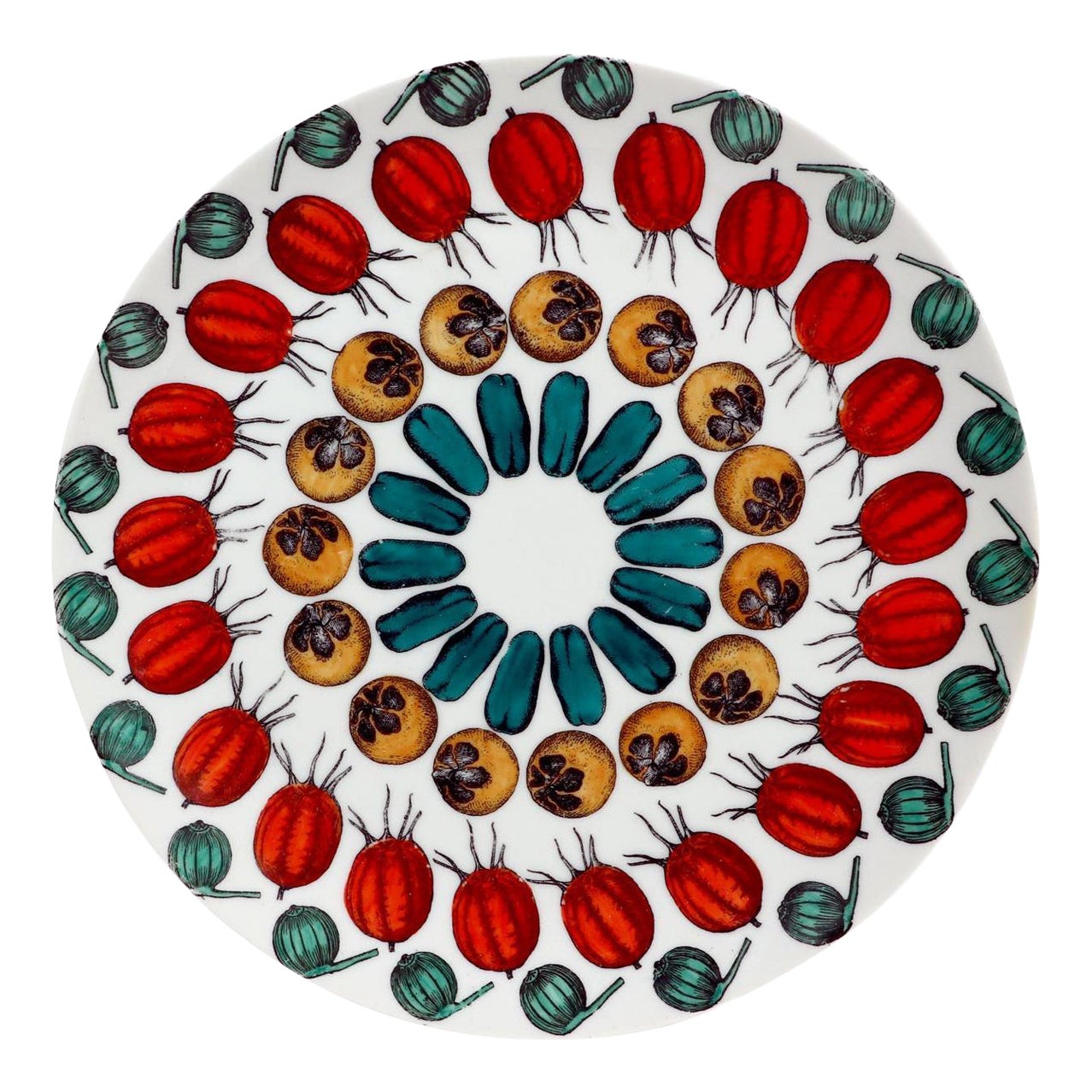 Piero Fornasetti Porcelain Plate, Giastra Di Frutta # 6