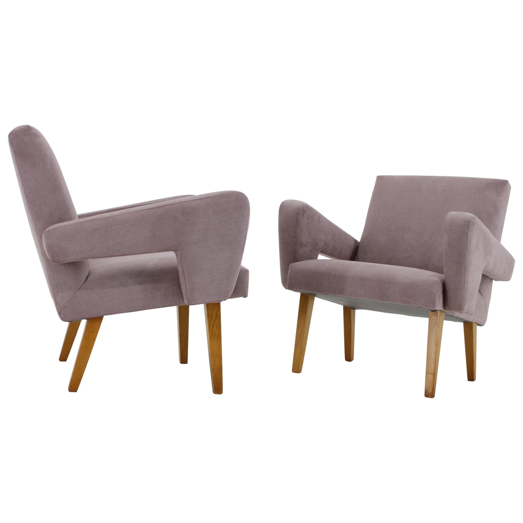 1960s Pair of Design Armchairs, Czechoslovakia