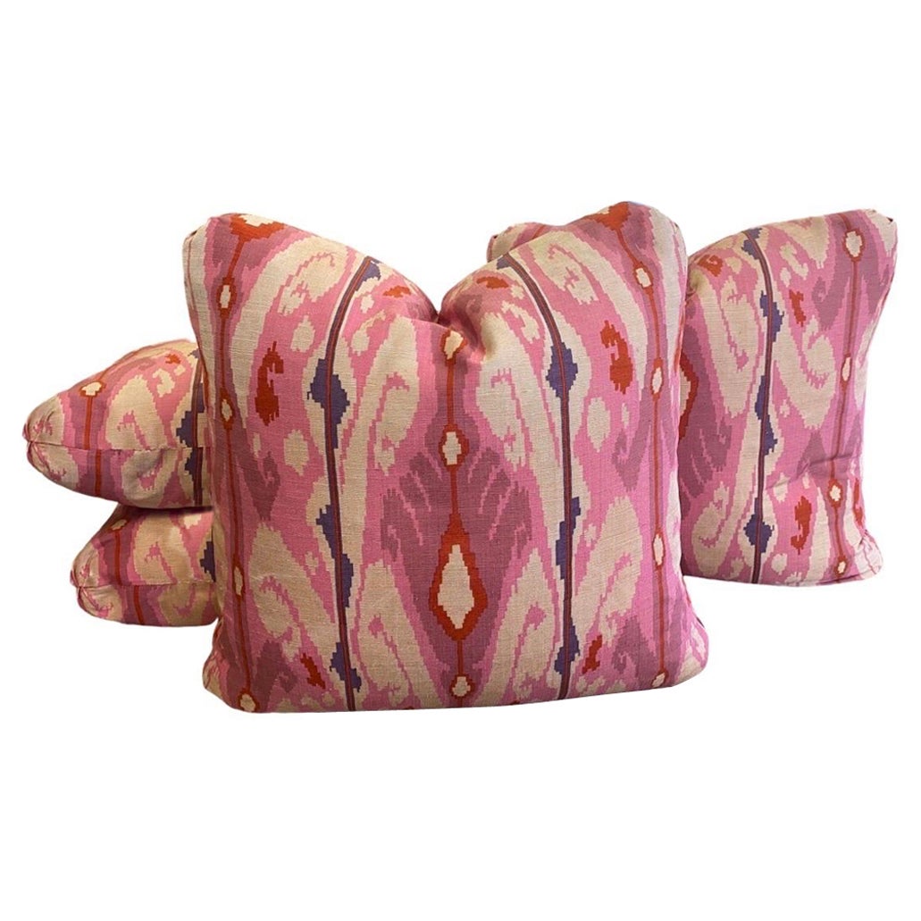 Steve Chase Designed Modern Ikat Pillows (Total 8 Available) For Sale