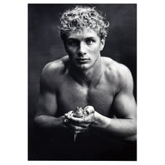Vintage Duane Michals, Signed and Numbered Photograph 'Blonde Boy with Frog'