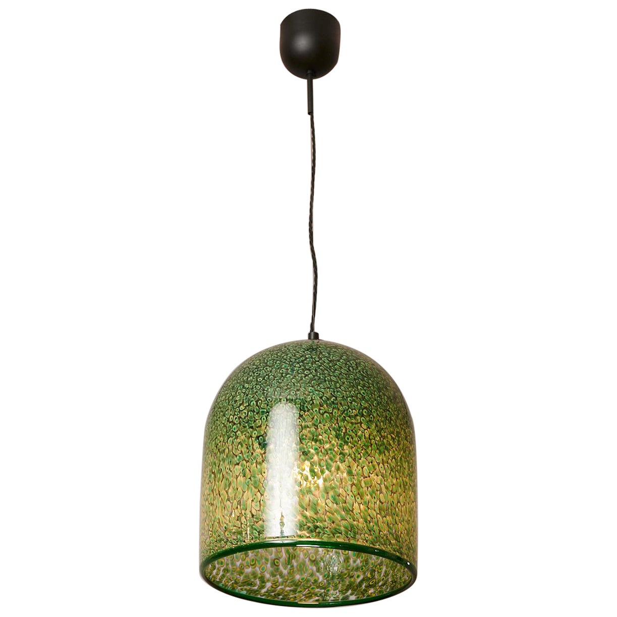 Gae Aulenti for Vistosi, Green Murrine glass pendant