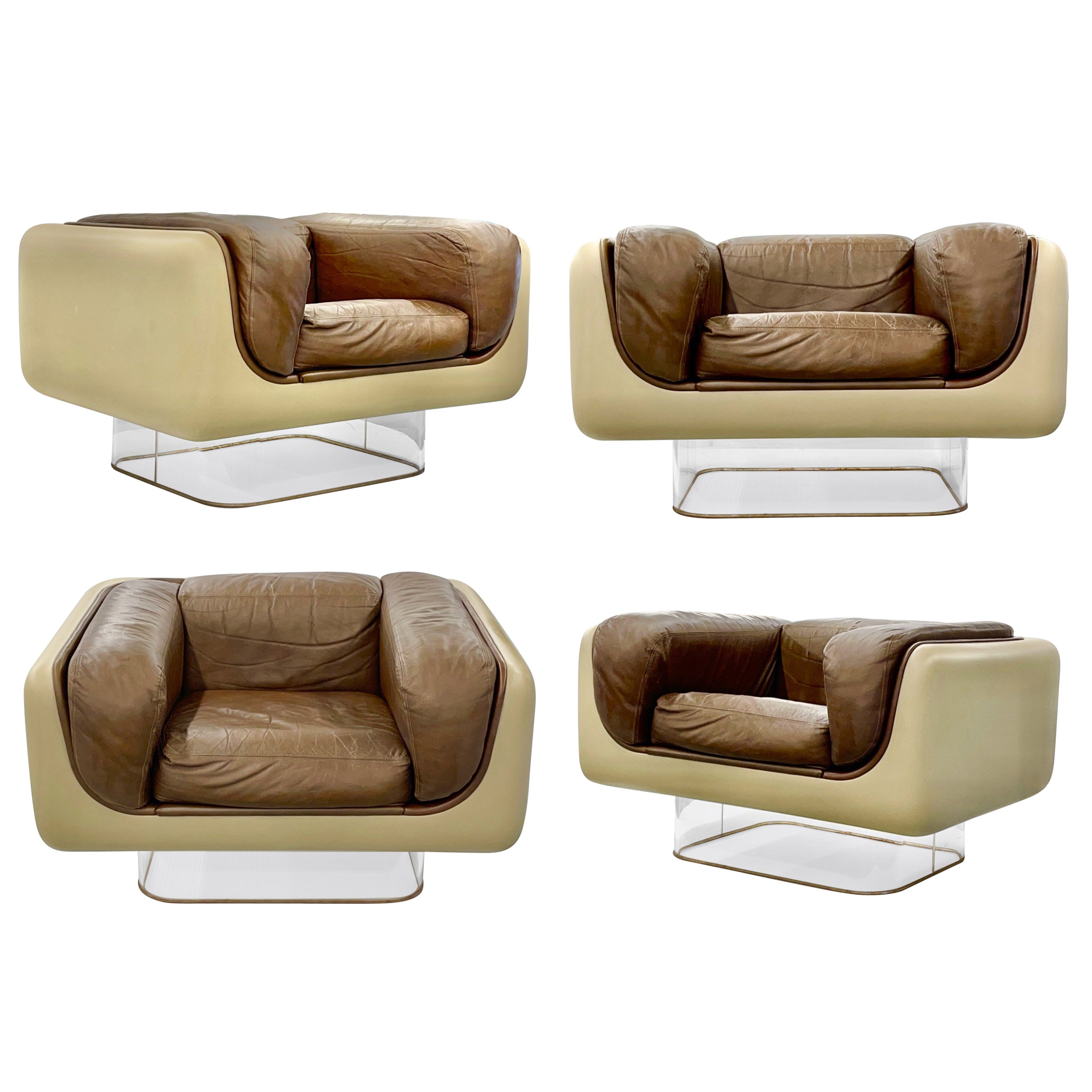 Two Pair Steelcase Space Age Lounge Chairs by William Andrus