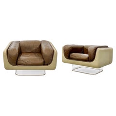 Pair Steelcase Space Age Lounge Chairs by William Andrus
