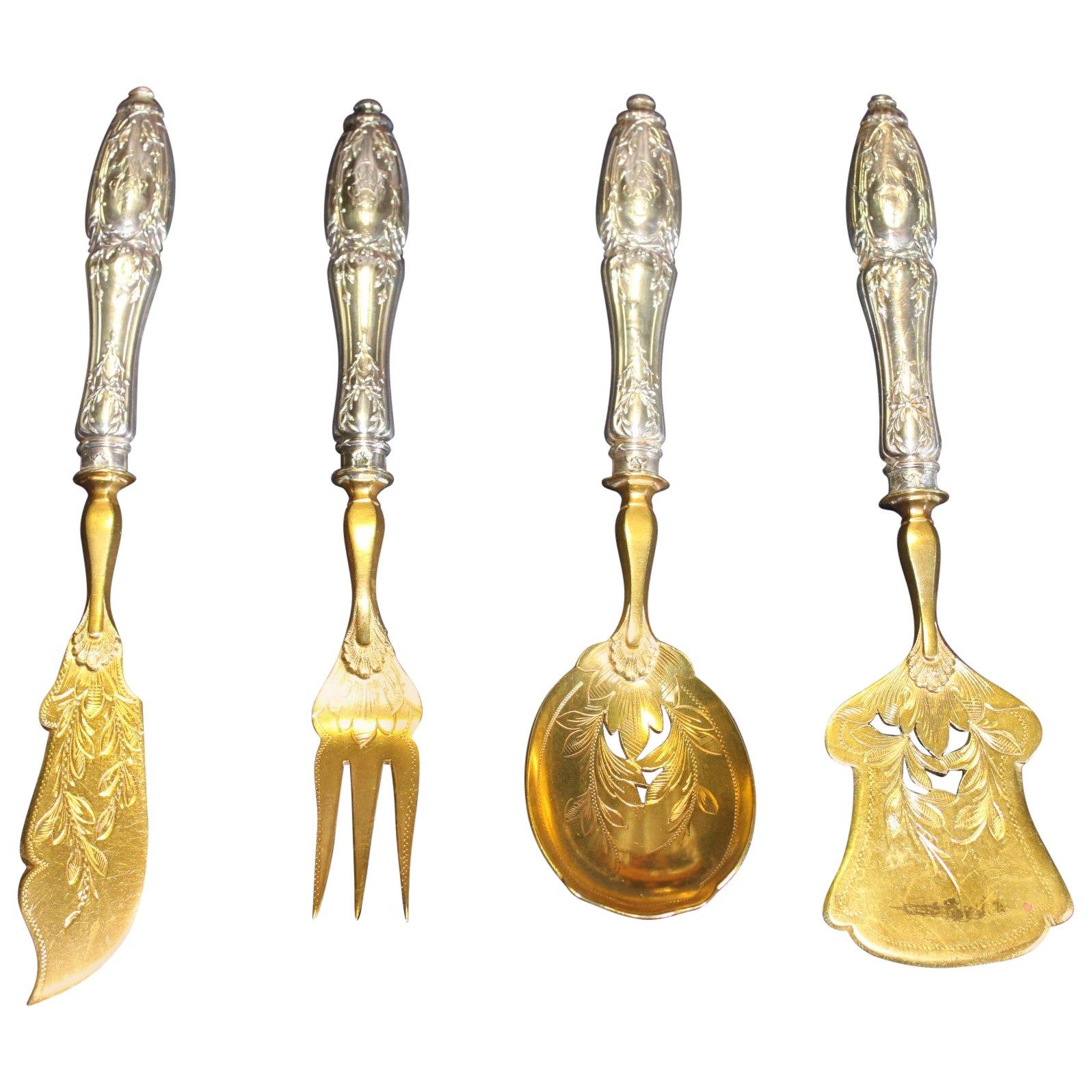 Silver Gilt Hors d'oeuvres Set For Sale