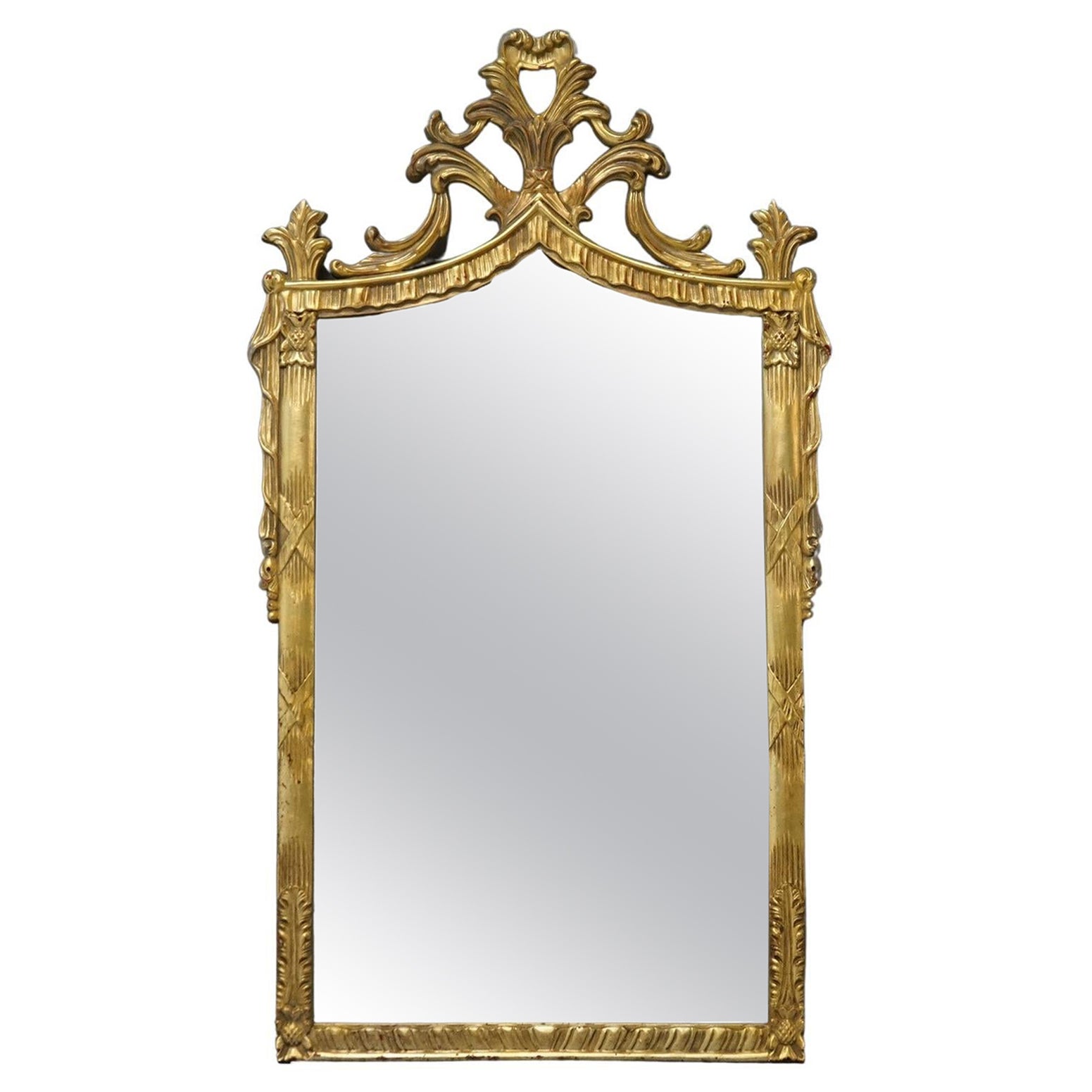 French Louis XIV Style Giltwood Wall Mirror 20th C