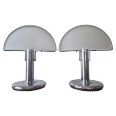 Pair of Mid Century Mushroom Table Lamps, Italy, 1970