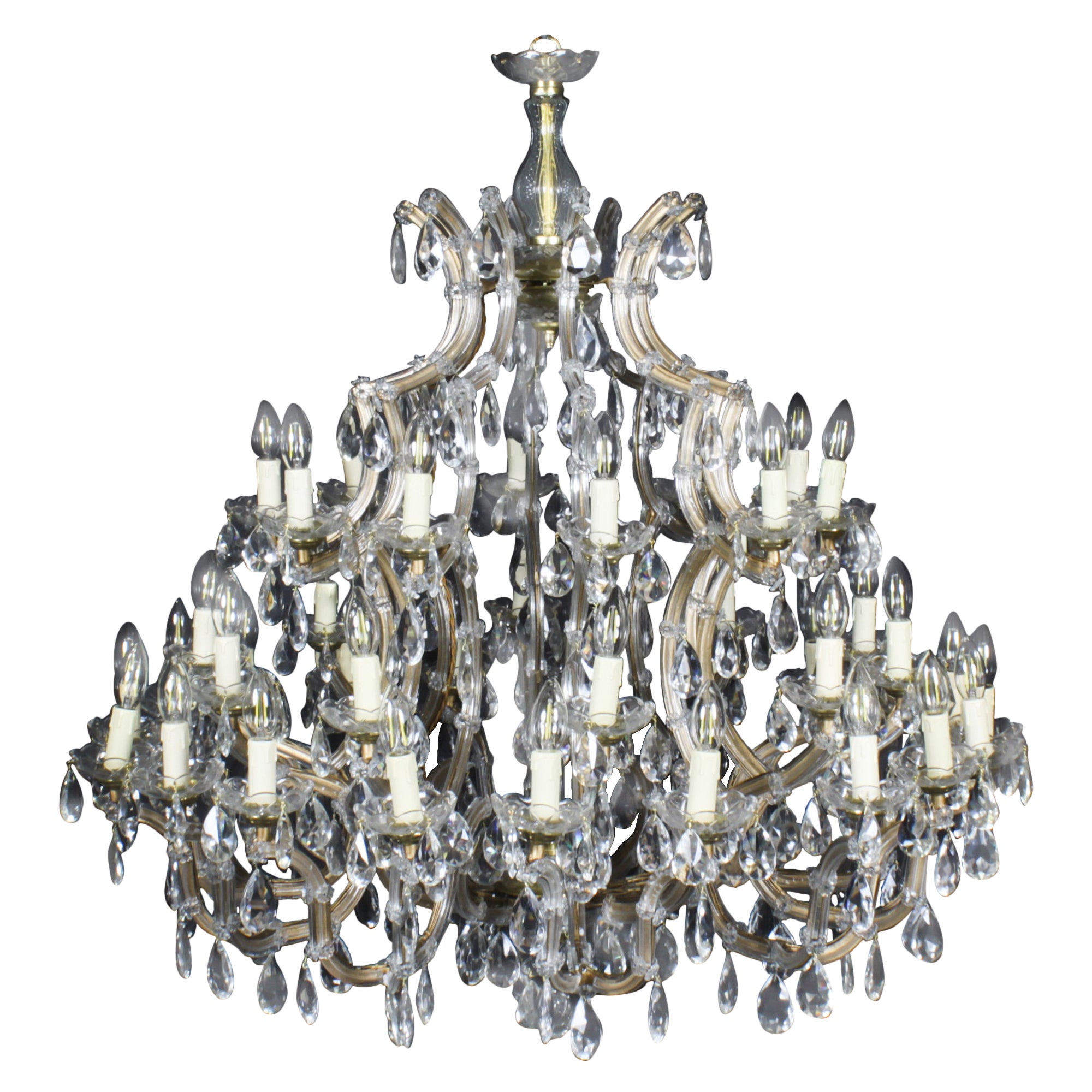 Antique English 41 Light Ballroom Crystal Chandelier 1920s For Sale