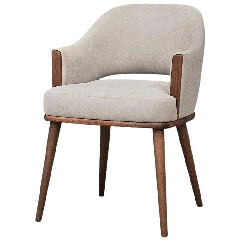 Contemporary Dining Chair Upholstered in Velvet For Sale