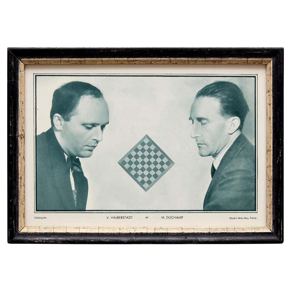 Man Ray Le Monde des Echecs Framed Photographic Print of Marcel Duchamp For Sale